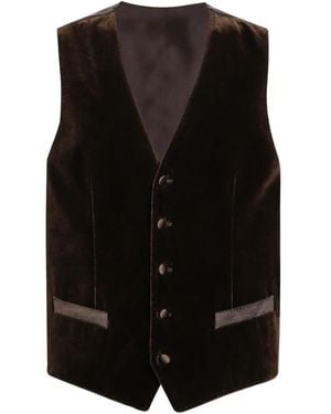 Dolce & Gabbana Velvet Waistcoat - Black