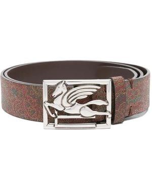 Etro ペイズリーレザーベルト - レッド