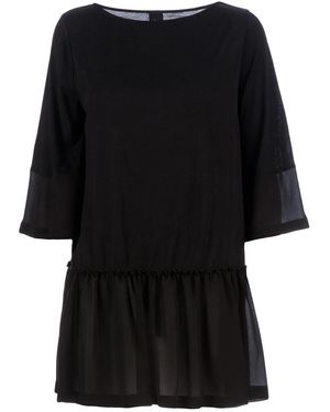 Twisty Parallel Universe Flared Dress - Black
