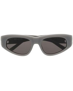 Balenciaga Logo-Plaque Biker Sunglasses - Grey