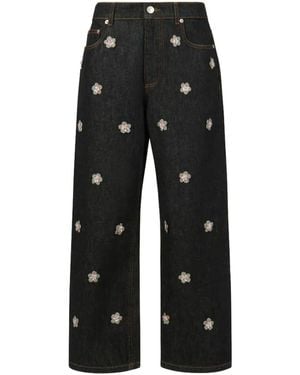 Marni Denim Jeans With Daisy Appliqués - Blue