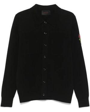 Simone Rocha Cardigan Mit Kristallblume - Schwarz