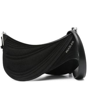 Mugler Small Spiral Curve 01 Shoulder Bag - Black