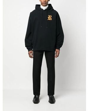 Raf Simons Hoodie Met Monogramprint - Zwart