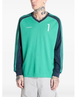 adidas Colourblock Long-Sleeve T-Shirt - Green