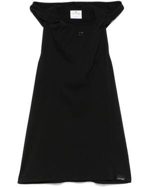 Courreges Hooded Sleeveless Top - Black