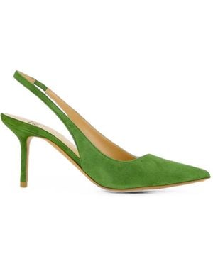Francesco Russo Suede Slingback Pumps - Verde