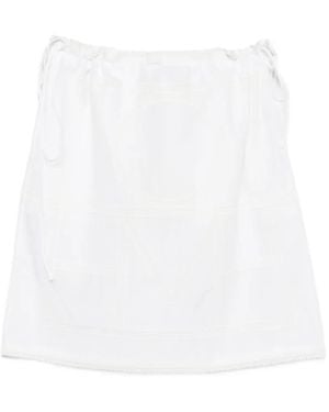 TOTEME Monogram Cotton Mini Skirt - White