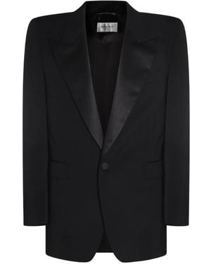 Saint Laurent Tuxedo Peaked-Lapel Jacket - Black