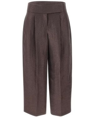 BOSS Pleated-Design Pants - Brown