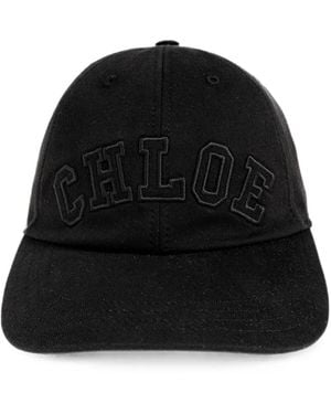 Chloé Logo-Embroidered Cap - Black