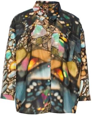 Yavi Abstract-Print Shirt - Gray