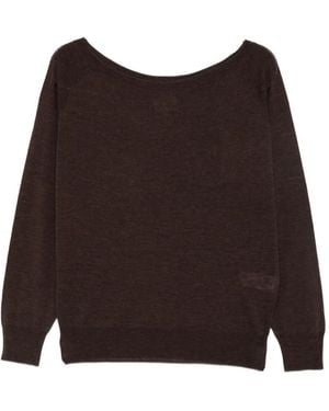 MC2 Saint Barth T-Shirt Mit U-Boot-Ausschnitt - Braun