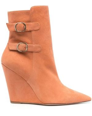 Stuart Weitzman Bottes 110 Mm En Daim À Boucles - Orange