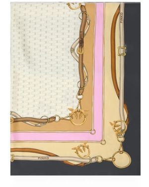 Pinko Love Birds Monogram-Print Scarf - Natural