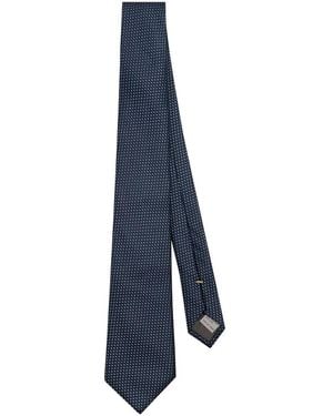 Canali ポルカドット シルクネクタイ - ブルー