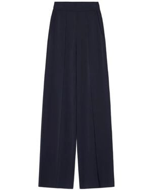 Lanvin Pantalones Palazzo Con Bolsillo - Azul