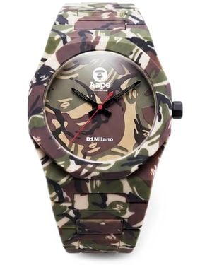 Aape By A Bathing Ape Xd1 Camouflage-Print 40Mm Watch - Grey
