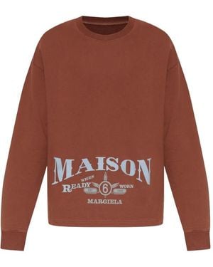 MM6 by Maison Margiela Logo-Print Sweatshirt - Brown