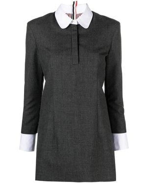 Thom Browne Virgin Wool Shift Minidress - Black