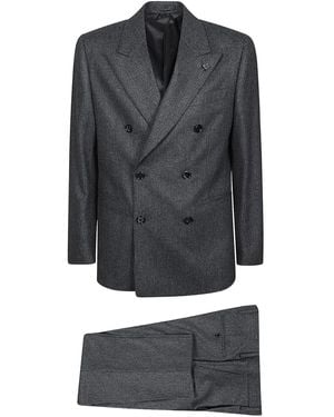Lardini Pinstripe double-breasted suit - Gris