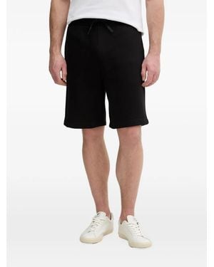 Trussardi Logo-Embroidered Drawstring Shorts - Black