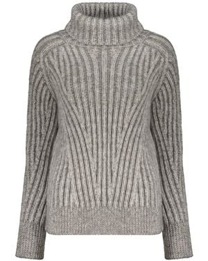 Moorer Gerippter Rollkragenpullover - Grau