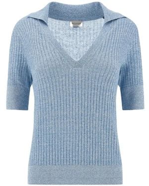 Paul & Shark Urukai Ribbed-Knit T-Shirt - Blue