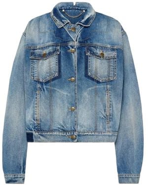 Maison Margiela Foldable-Collar Denim Jacket - Blue