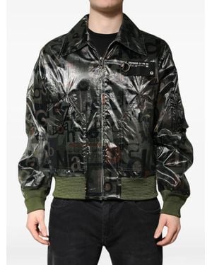 Dolce & Gabbana Logo-Print Bomber Jacket - Black
