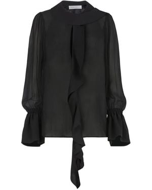 Nina Ricci Lavalliere Ruffled Shirt - Black