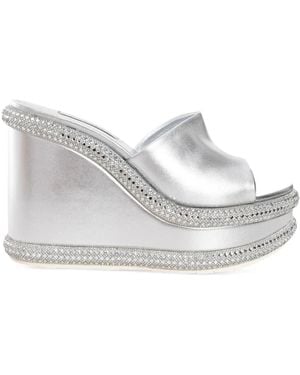 Casadei Jasmine 80mm ウェッジシューズ - ホワイト