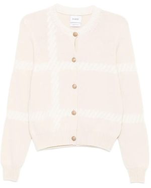 Barrie Intarsia Boucle Cardigan - Natural