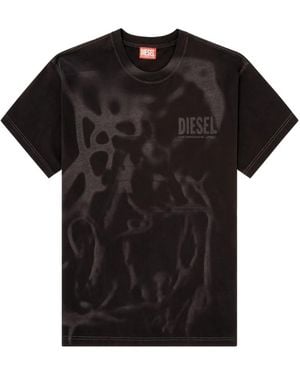 DIESEL Baumwoll-T-Shirt Mit Laserdruck - Schwarz