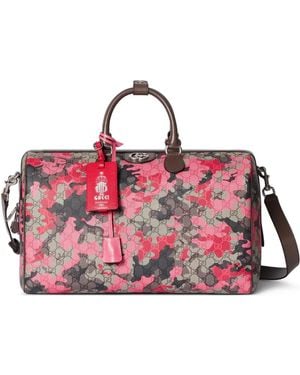 Gucci Medium Gg-Pattern Holdall Bag - Pink