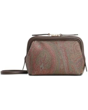 Etro Arnica Paisley-Pattern Clutch Bag - Brown