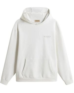 Woolrich Hoodie À Logo Macro - White