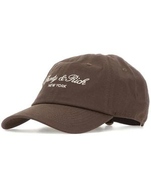 Sporty & Rich Vendome Script Baseball Cap - Brown