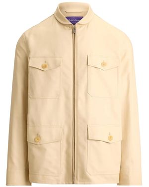 Ralph Lauren Boulton Buttoned Sateen Jacket - Natural