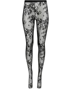 Wardrobe NYC Evening Floral Tights - Gray