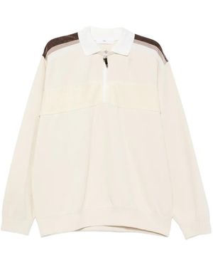 Toga Virilis Panelled Zip-Up Jumper - Natural