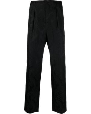 Saint Laurent Paisley Jacquard Straight Trousers - Black