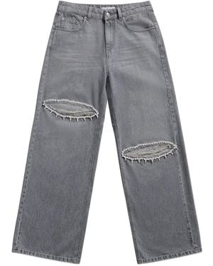 Area Crystal-Embellished Jeans - Gray