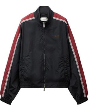 Versace Logo-Motif Greca-Detail Jacket - Black