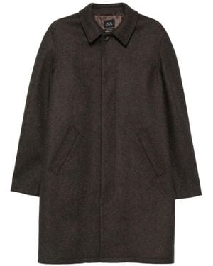 A.P.C. Raglan-Sleeve Button-Up Coat - Black