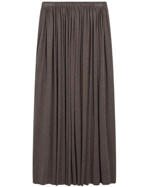Max Mara Langer Faltenrock Aus Leichtem Jersey - Braun
