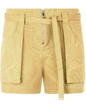 Roberto Cavalli パイソンパターン ショートパンツ - イエロー