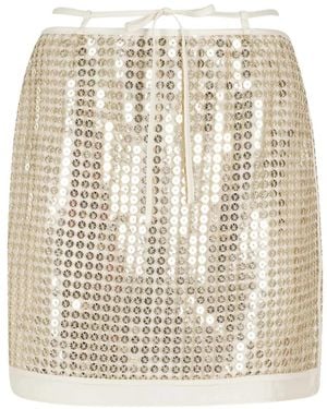 Isabelle Blanche Sequinned Mini Skirt - White