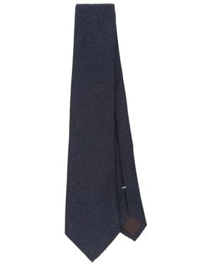 Canali Speckled Silk Tie - Blue