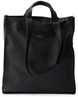 Prada Bolso Shopper Con Asas - Negro